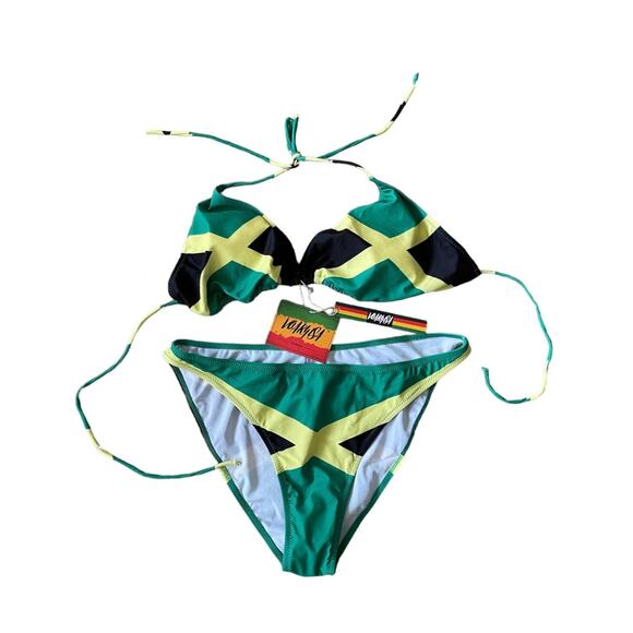 NWT VOARYISA Women's Swimsuit Jamaican Caribbean Rasta African XXL - Picture 2 of 8